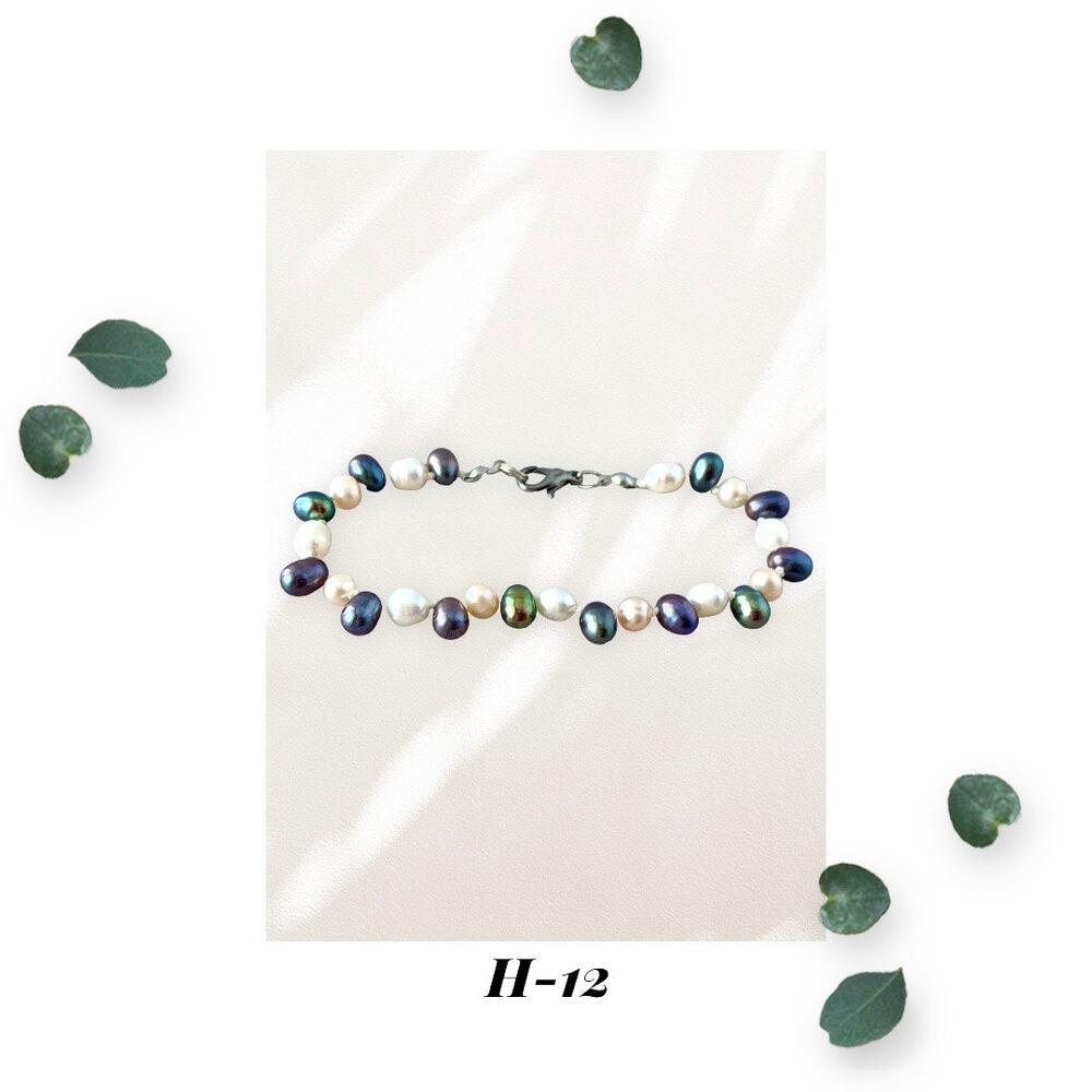 Knotted Freshwater Pearl Bracelet White Peacock and Peach